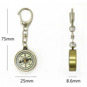 EDC Mini Survival Compass Key Chain Portable Outdoor Camping Hiking Pocket Navigator Adventure Keychain Compass Climbing Equipment Everyday Carry Accessories Tools