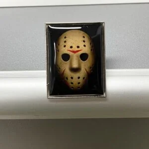 Metal Horror Film HoorJason Voorhees Mask Lapel Pin Enamel Pin Brooch Badge Horror Movie Halloween Jewelry School Bag Badges Collectibles Ornament Miniature DIY Craft