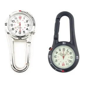 Luminous Dial Clip-On Carabiner Climbing Pocket Watch Mini Watch Outdoor Sports Backpack Hanging Watch Clock EDC Everyday Carry Accessories Tools