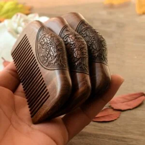 Pocket Wooden Comb Natural Black Gold Sandalwood Super Narrow Tooth Saloon Tool Wood Comb No Static Lice Beard Comb Hair Styling Handmade Craft Unique Gifts Collectibles