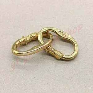 1PC Pure Brass Carabiner Clip Peanut Keychain Backpack Clip Buckle Hook Belt Jeans Key Holder Hanger EDC Everyday Carry Accessories Tools Brass Collectibles