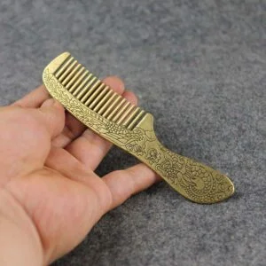 Pure Brass Classical Comb Fine-tooth Metal Pin Hair Rat Tail Comb Hairdressers Hair Styling Saloon Tool Handmade Craft Unique Gifts Collectibles Ornament Miniature